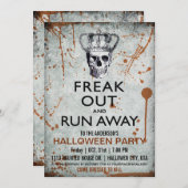 Invitation de la partie Halloween de la Couronne e (Devant / Derrière)