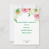 Invitation de la partie Jardin Douche nuptiale (Dos)