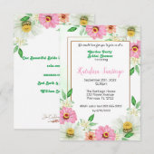 Invitation de la partie Jardin Douche nuptiale (Devant / Derrière)