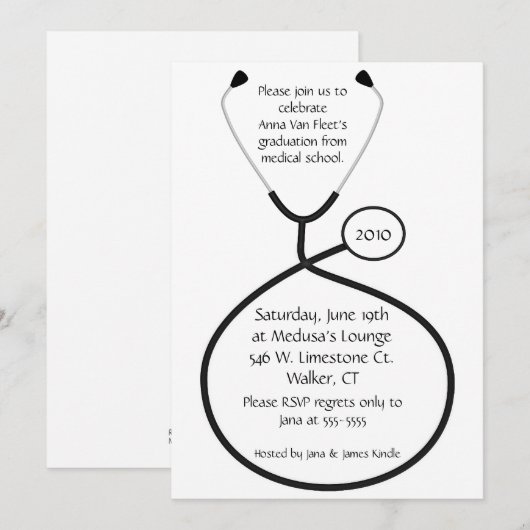 Invitation de la partie Médicale ou infirmière dip (Devant / Derrière)