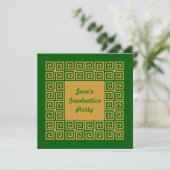 Invitation de la partie Motif Green & Gold Key (Debout devant)