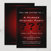 Invitation de la partie Mystère de Meurtre Noir et (Devant / Derrière)