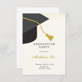 Invitation de la partie noire et or (Devant / Derrière)