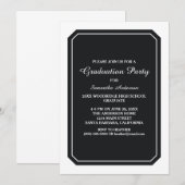 Invitation de la partie noire tout simplement élég (Devant / Derrière)