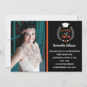 Invitation de la partie Orange et Black Graduation (Devant)