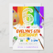 Invitation de la partie peintre, fête d'anniversai (Devant)