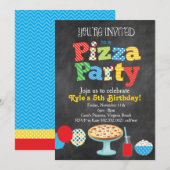 Invitation de la partie Pizza de tableau noir (cou (Devant / Derrière)