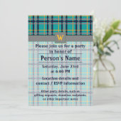 Invitation de la partie Plaid Bleu et orange (Debout devant)