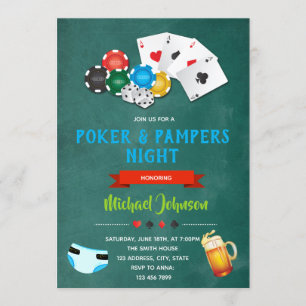 Invitation de la partie poker et couche