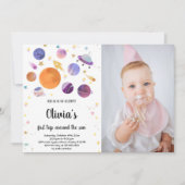 Invitation de la partie pour enfants de l'espace e (Devant)