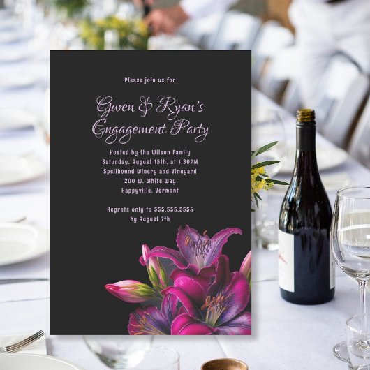 Invitation de la partie pré-wedding shower Lilies