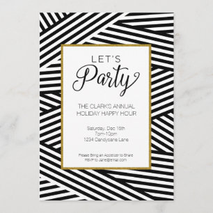 Invitation de la partie rayée du ruban