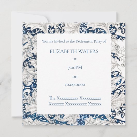 INVITATION DE LA PARTIE RETRAITE : WILLIAM MORRIS  (Dos)