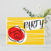 Invitation de la partie Rose espagnole horizontale (Debout devant)