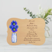 Invitation de la partie Rustic Blue Mason Jar Bach (Debout devant)