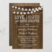 Invitation de la partie Rustic Wood Engagement 2 (Devant / Derrière)