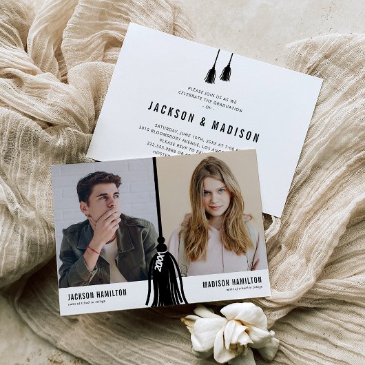 Invitation de la partie Tassel de la double gradua