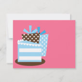 Invitation de la partie vierge de la Polka et bleu (Dos)