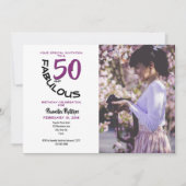 Invitation de la partie violet et noir "50 et fabu (Devant)