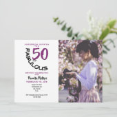 Invitation de la partie violet et noir "50 et fabu (Debout devant)