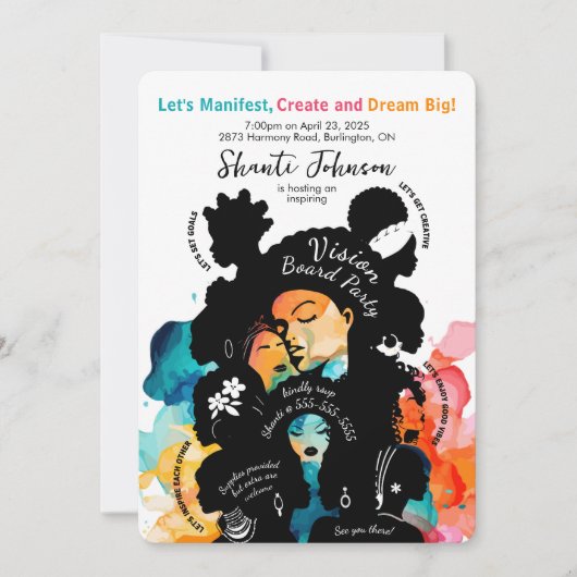 Invitation de la partie Vision Board (Devant)