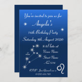 Invitation de la partie Zodiac Leo Galaxy (Devant / Derrière)