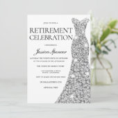 Invitation de la Parties scintillant d'argent pour (Debout devant)