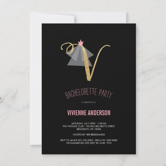 Invitation de la Parties scintillant de bacheloret (Devant)