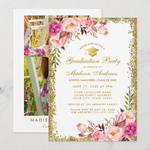 Invitation de la Parties scintillant de l'or rose