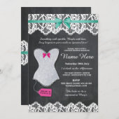 Invitation de la Parties scintillant en argent Lin (Devant / Derrière)