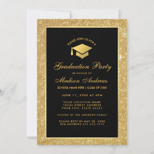 Invitation de la Parties scintillant moderne Black
