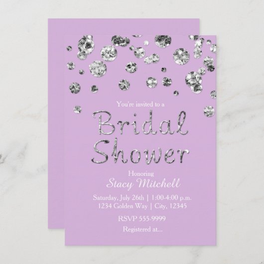 Invitation de la Parties scintillant nuptiale Lave (Devant / Derrière)