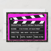 Invitation de la Parties scintillant rose Star (Dos)