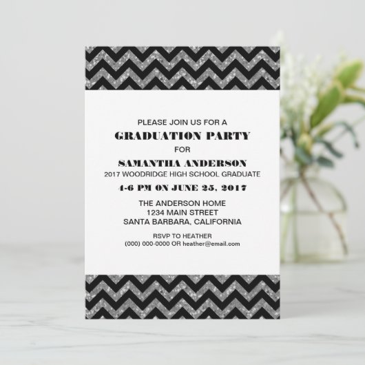 Invitation de la Parties scintillant Silver Chevro (Debout devant)