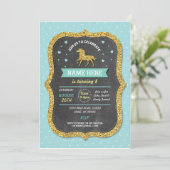 Invitation de la Parties scintillant Turquoise d'o (Debout devant)