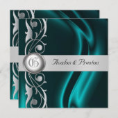 Invitation de la perle de la soie Turquoise Marqui (Devant / Derrière)