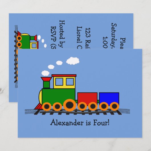 Invitation de la petite fête de train (Devant / Derrière)