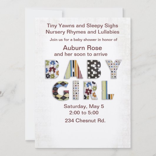 Invitation de la petite fille (Devant)