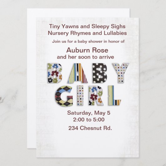 Invitation de la petite fille (Devant / Derrière)