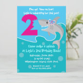 Invitation de la petite fille Shark Bite - 2e fête (Debout devant)