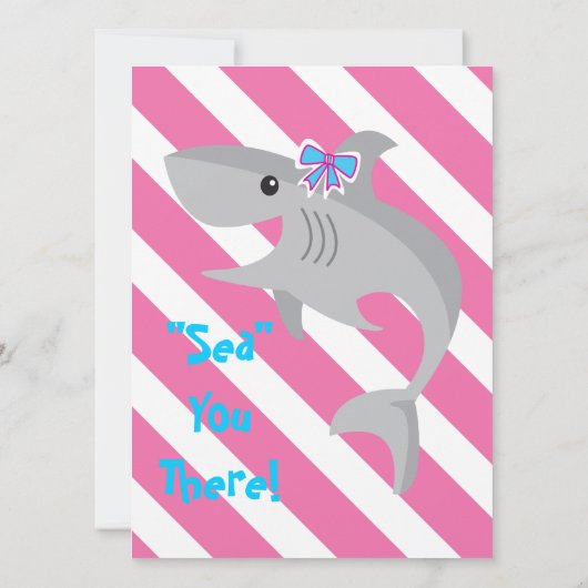 Invitation de la petite fille Shark Bite - 5e fête (Dos)