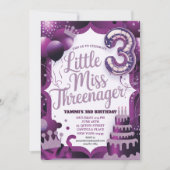 Invitation de la petite Miss Threenager violette (Devant)