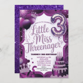 Invitation de la petite Miss Threenager violette (Devant / Derrière)