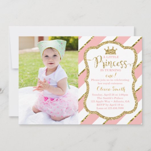 Invitation de la petite princesse Anniversaire (Devant)