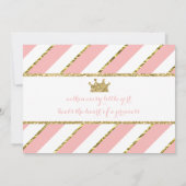 Invitation de la petite princesse Anniversaire (Dos)