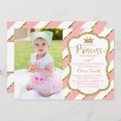 Invitation de la petite princesse Anniversaire (Devant / Derrière)