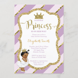 Invitation de la petite princesse Baby shower, Fau