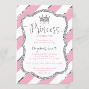 Invitation de la petite princesse Baby shower, Fau