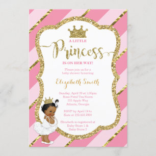 Invitation de la petite princesse Baby shower, Fau