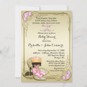 Invitation de la petite princesse Baby shower, or (Devant)